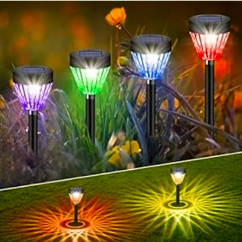 Ridalux Colorful Solar Pathway Garden Outdoor Lights 12 Pack Changin Color New - Picture 1 of 6